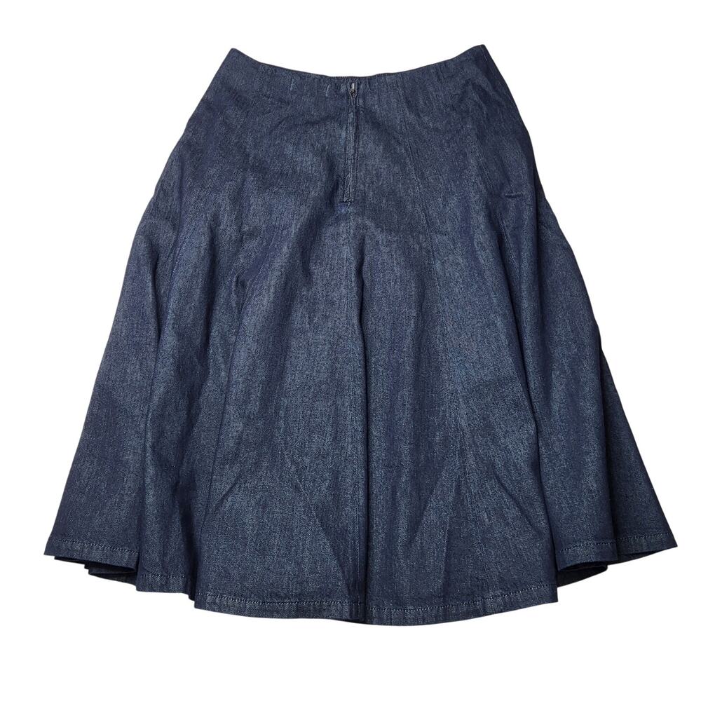 Madewell Flared Denim Midi Jean Circle Skirt Dark Rinse Wash Drapey Cotton 30 - Picture 4 of 8